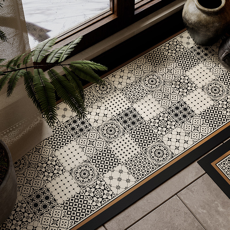 巴勒莫美式厨房地垫花砖硅藻泥软垫吸水速干防滑地毯可擦免洗脚垫,淘宝优惠券,粉丝福利购,淘宝优惠卷