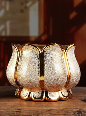 莲花香炉供佛家用陶瓷小烧