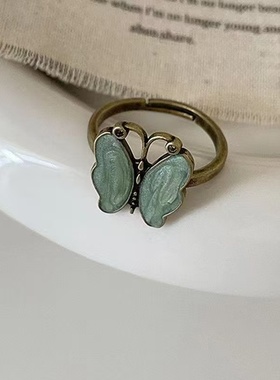 中古叠戴超仙蝴蝶戒指