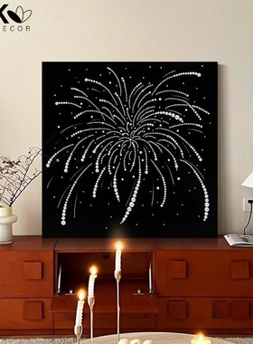 法式中古风新年焰火挂画客厅卧室