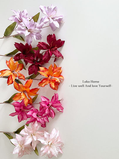 粉色仿真花婚庆百合花假花拍照道具软装同款家居摆件桌面花