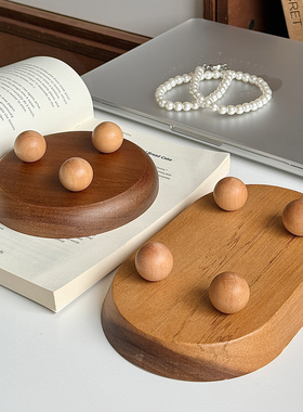 实木首饰收纳托盘香薰玄关项链珠宝化妆饰品置物架珠盘摆件展示盘