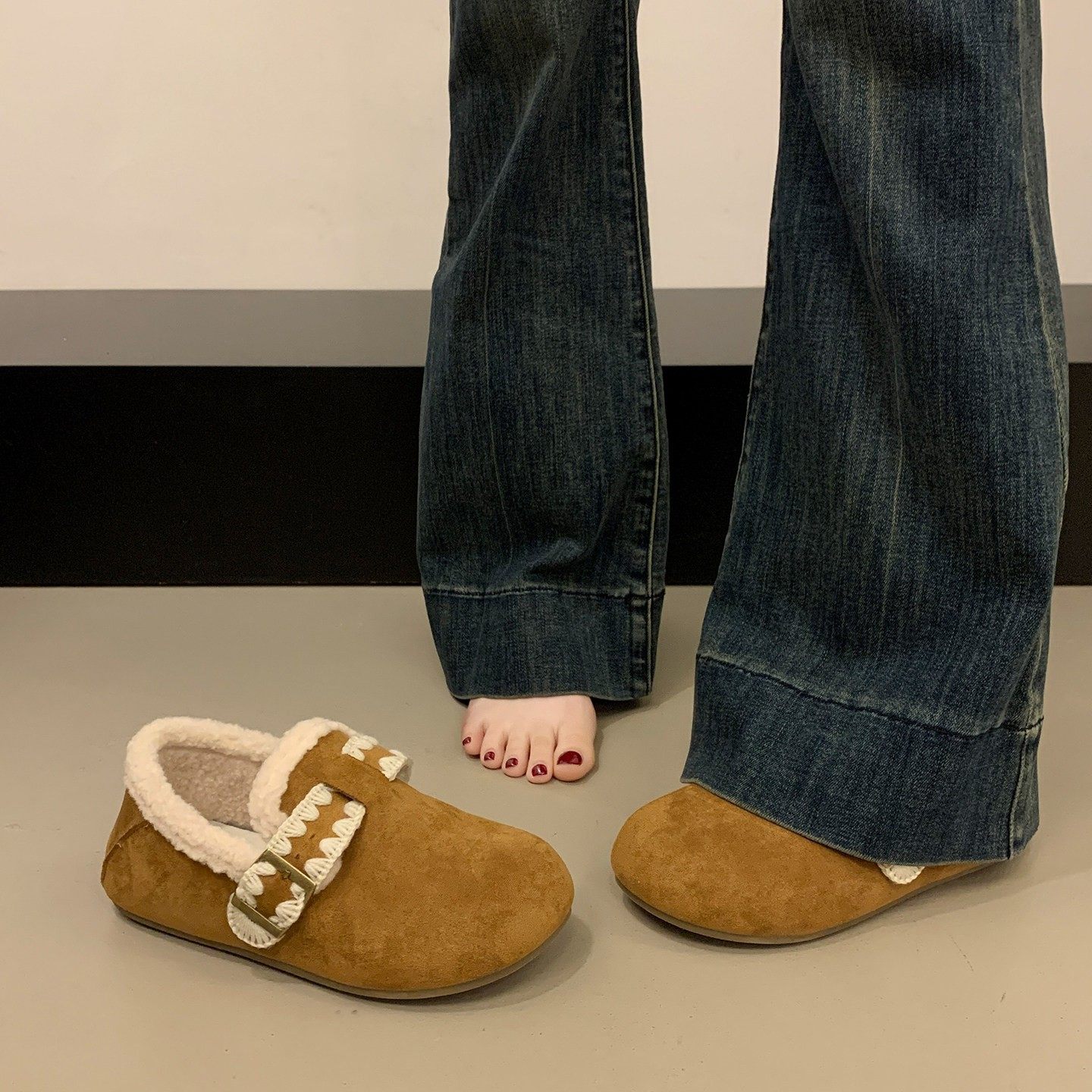 复古加绒加厚保暖平底博肯棉鞋女2025新款冬季雪地靴软底勃肯鞋子,淘宝优惠券,粉丝福利购,淘宝优惠卷