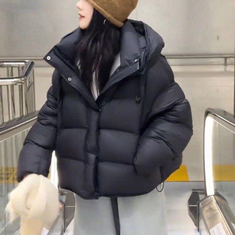 韩系短款羽绒服女2025年冬季新款小个子加厚宽松面包服连帽外套,淘宝优惠券,粉丝福利购,淘宝优惠卷