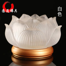 Round-through process pure copper glazed 7-color lotus crisp oil lamp holder wax candle holder Buddha for lamp 7-star long Ming lamp base
