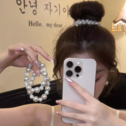 精致珠珠闪钻发圈手链夏季高级感扎头发轻奢发绳两用气质时尚发饰 - 图2