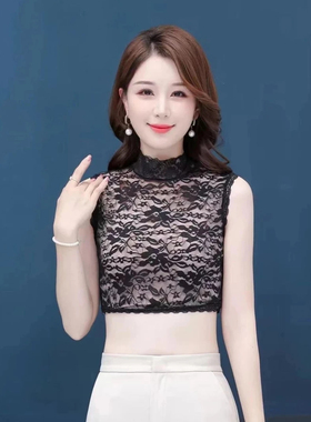 春秋短款蕾丝打底衫女百搭假领秋冬配毛衣卫衣衬衫防走光内搭