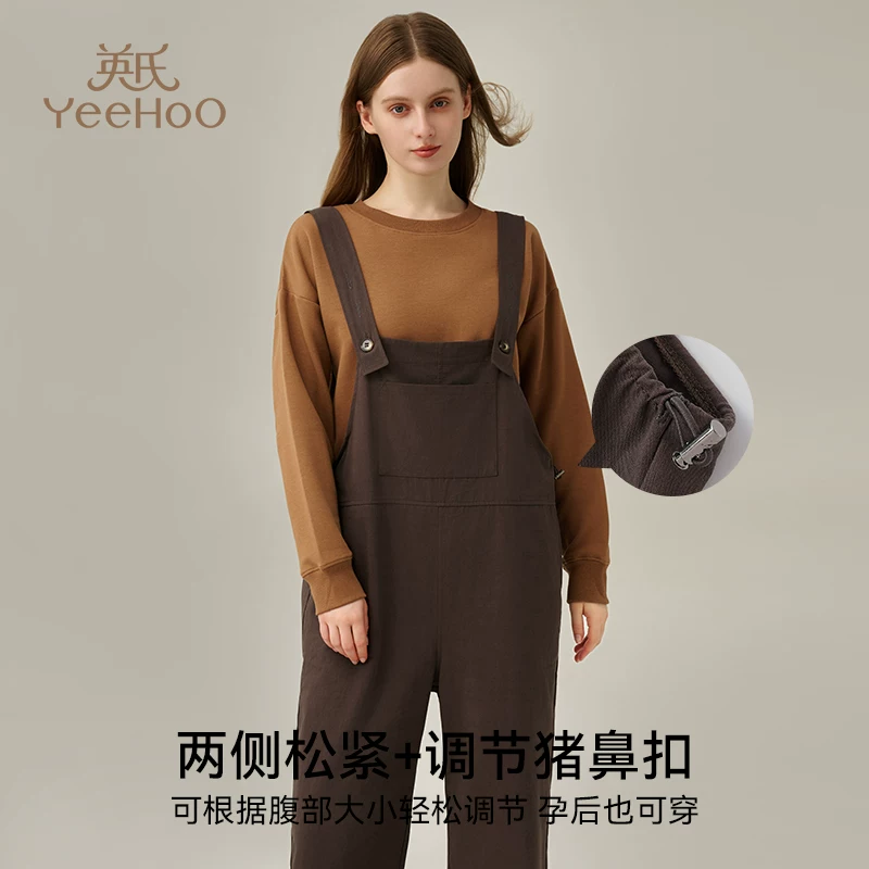 Осенний overall, хлопковый набор для беременных, оверсайз