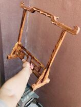 Hainan Yellow Flower Pear Brush Pen Holder Pen Hanging Rack Solid Wood Pendulum calligraphy Wenfang Four Treasure pens Pen Shelving Mountain Rack