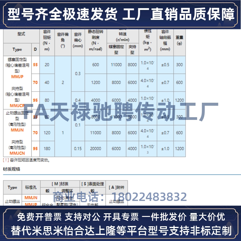 MMJCN MMJN爪形联轴器 止动螺丝固定型/夹持型  工厂直销  替米型 - 图2