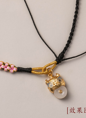 雏菊桃花编绳项链半成品吊坠绳