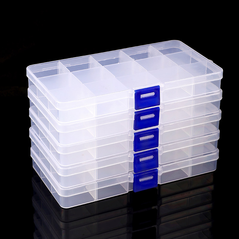 14K包金配件收纳盒大容量透明塑料首饰盒耳饰多格饰品盒10格15格,淘宝优惠券,粉丝福利购,淘宝优惠卷