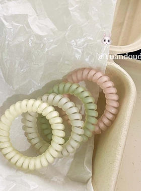 4只装草莓抹茶牛乳磨砂电话线发圈气质皮筋女头绳高弹力耐用无痕