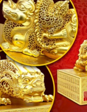 国宝福寿双玺金玺玺印摆件收场礼品工艺品礼盒装饰收藏品
