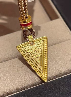 浪漫传说古法金三角形满钻毛衣链