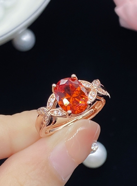浪漫传说芬达色锆石网红戒指