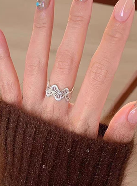 浪漫传说古着古风银色蕾丝戒指