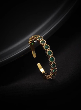 浪漫传说跨境绿幽灵开口食指戒