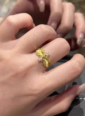 浪漫传说精工拉丝锆石戒指