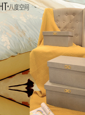 样板房衣帽间衣柜书架装饰架皮箱装饰G收纳盒储物箱家居收纳整理