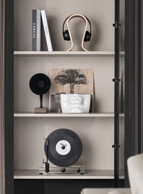 轻奢音乐主题仿真立式黑胶复古唱片机留声机样板间售楼.处书房摆