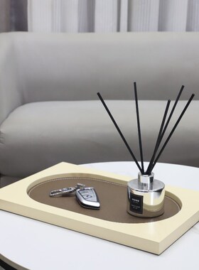 欧式高档马毛拼接相框几何收纳托盘摆H件客厅电视柜卧室家居装饰