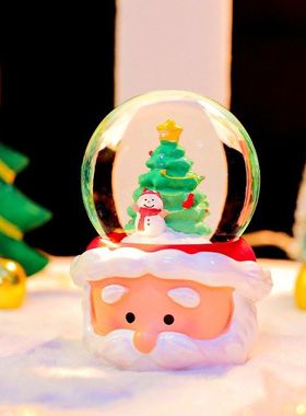 水晶球发亮礼物雪人圣诞老人卡通