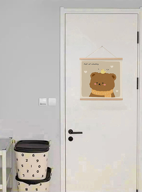 多巴胺猫咪布艺卷轴挂画免打孔