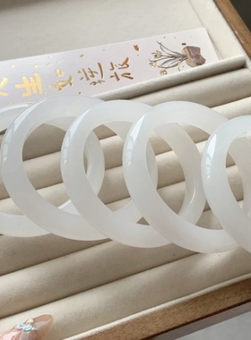 新疆和田玉色天然羊脂白金丝玉手镯女款玉镯和田玉平替白月光手镯