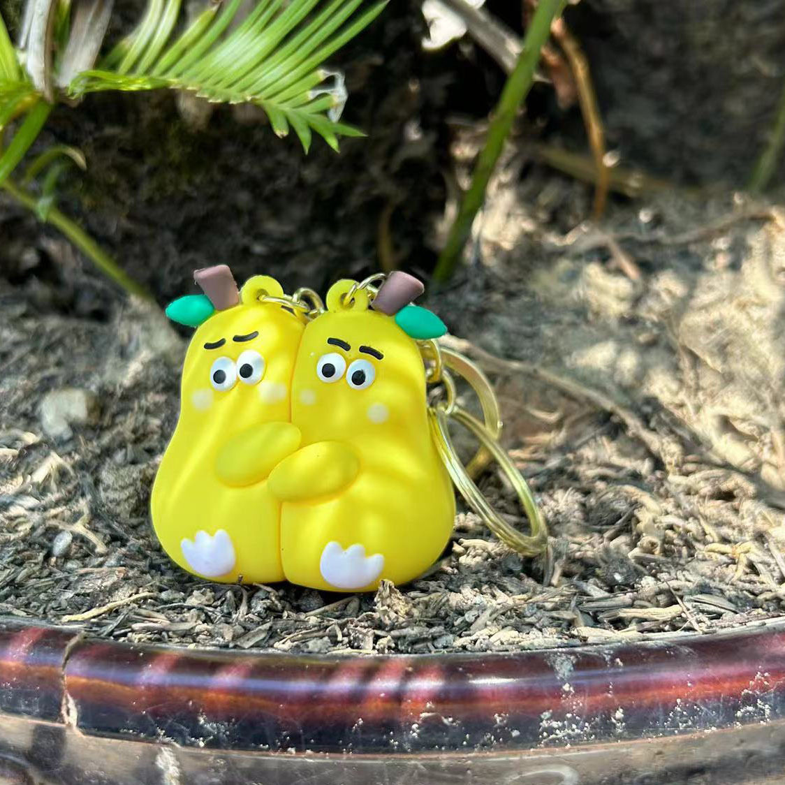 抖音同款学生情侣礼物情人节永不分离桌礼品钥匙扣挂件不梨不弃