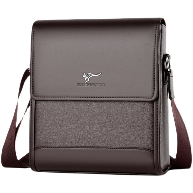 Men's backpack casual shoulder bag genuine leather one-shoulder multi-function leather crossbody bag small bag new style business official documents men's bag