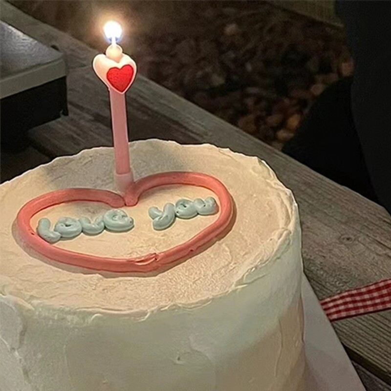 七夕情人节爱心蜡烛蛋糕装饰插件520情侣表白告白ins风纪念日摆件