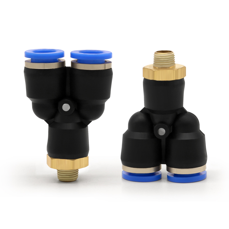 气动快速接头快插Y型螺纹三通气泵管气缸电磁阀空压机PX8-02 6-01 - 图3