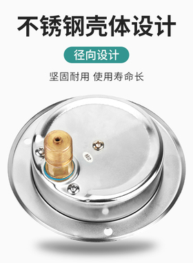 YN-100ZT轴向带边耐震压力表 油压表 液压表 抗震0-100KG全规格