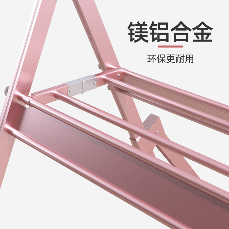 落地折叠室内伸缩衣杆凉衣架家用晒衣架阳台室外晒被子神器 - 图3