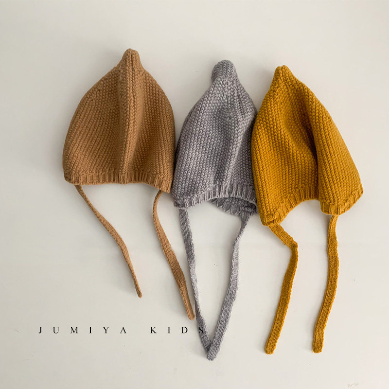 ins韩国尖尖帽~新款婴幼儿帽子啾啾男女宝宝秋冬0到3月针织毛线帽,淘宝优惠券,粉丝福利购,淘宝优惠卷