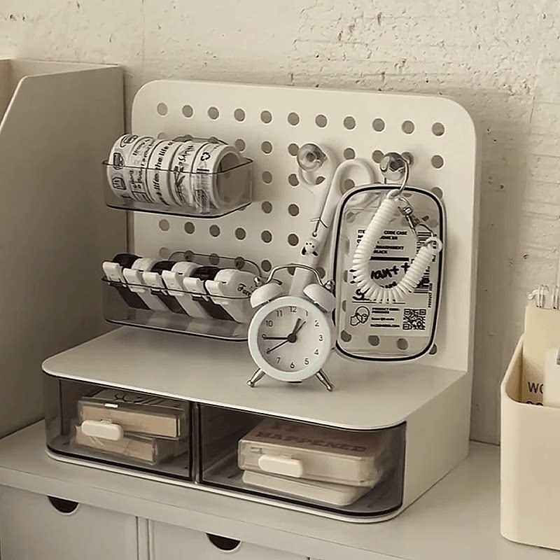 Desktop hole board storage rack display rack flat replacement accessories desk punch-free storage box shape wall decoration
