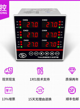 辉控多路温控器2路3路4路6路温控仪多通道温度智能控制仪表