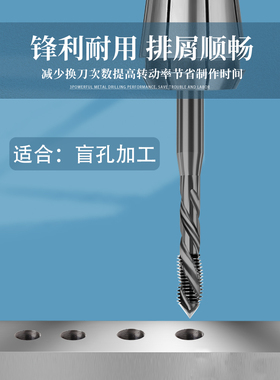成量马氏体不锈钢专用螺旋丝锥川牌盲孔粗牙螺纹丝攻机攻M3-M16