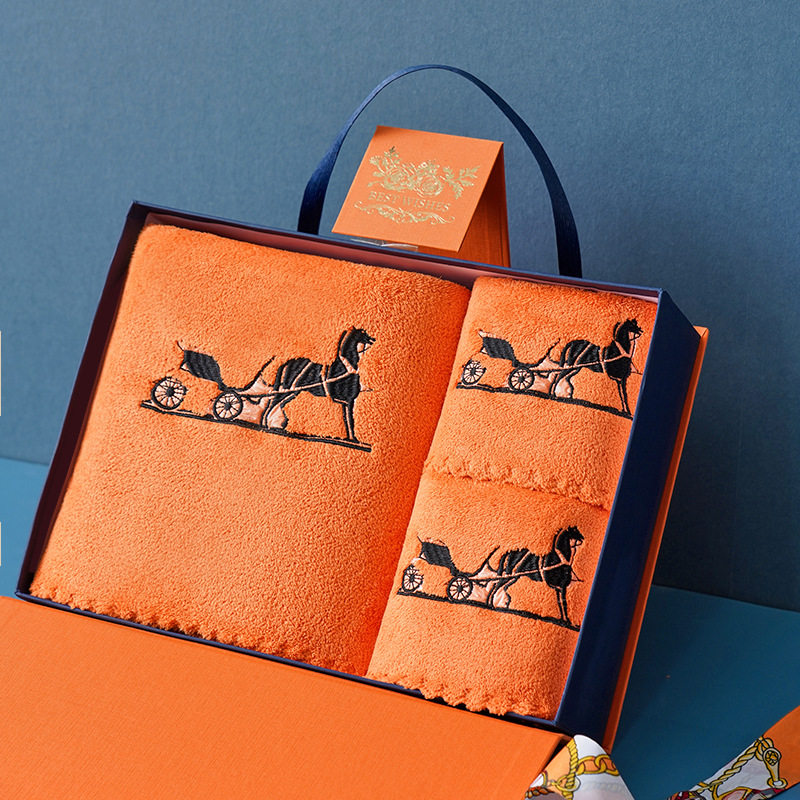 端午节送客户毛巾浴巾礼盒三件套年会礼品绣字公司回礼可定logo