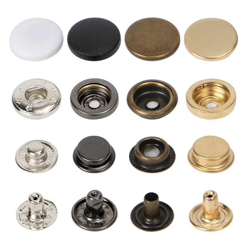 金属铜质四合扣黑色树脂按扣摁扣外套羽绒服棒球服暗扣纽扣扣子 - 图3