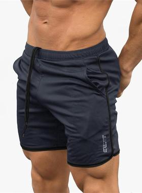 summer men's gym sport shorts pants 跑步训练短裤口袋中裤男