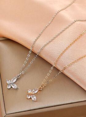 欧美轻奢蝴蝶项链女insW