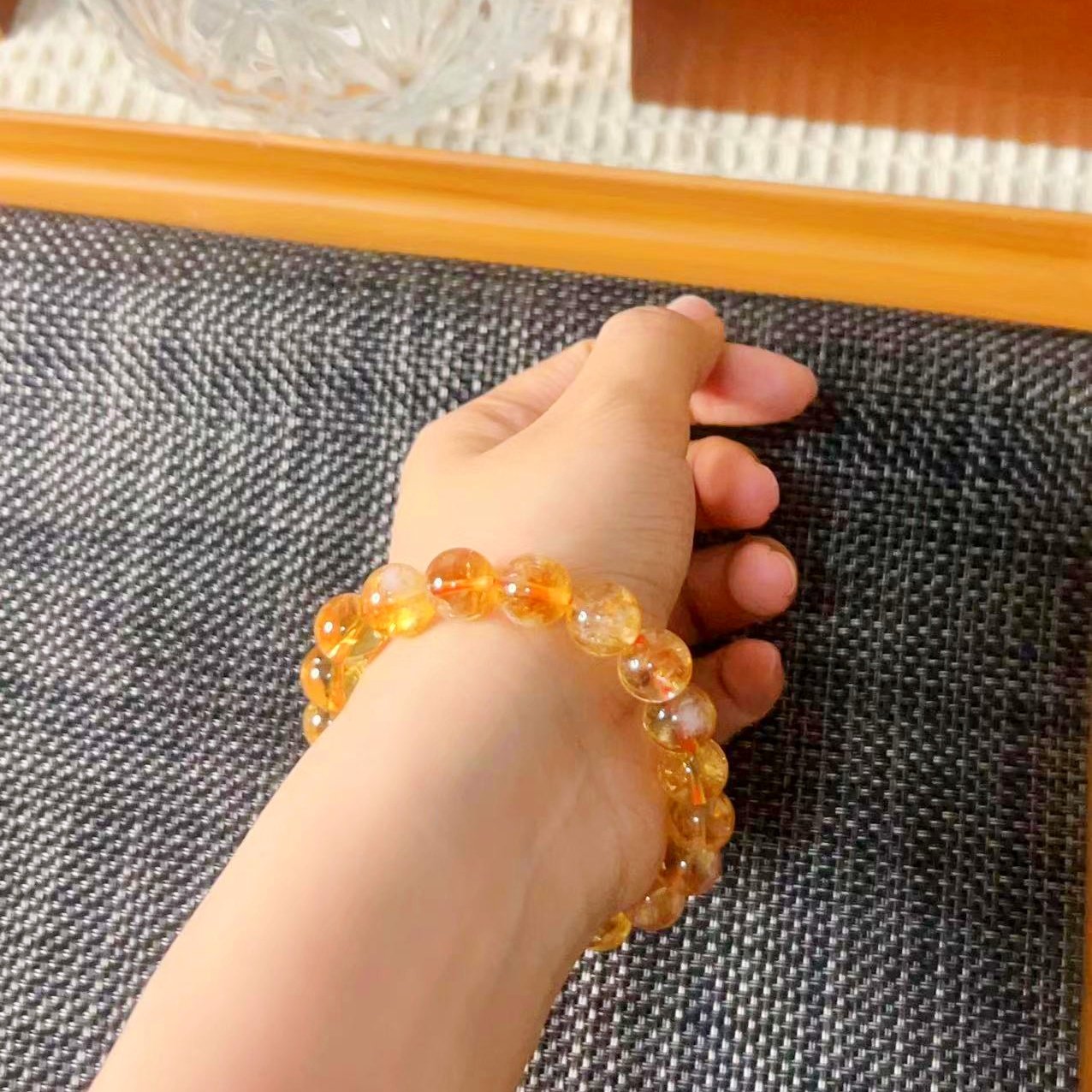 天然冰糖黄水晶情侣手串手链闺蜜礼物男女招财转运
