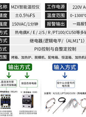 MZX智能温控器数显全自动温度控制器高精度PID调节双输出通用仪器