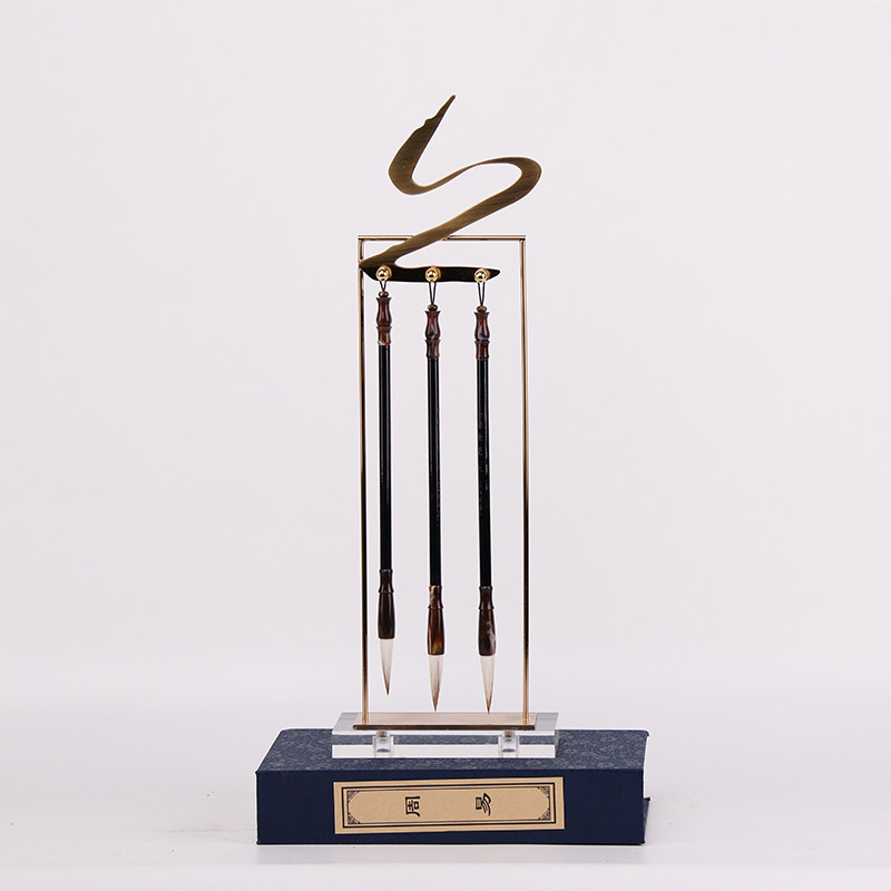 新中式书房办公室毛笔架组合装饰品样板房书柜茶几桌面软装饰摆件,淘宝优惠券,粉丝福利购,淘宝优惠卷