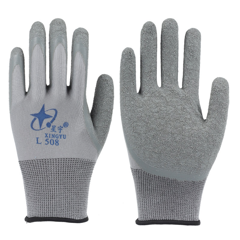 星宇L508劳保手套皱纹耐磨防滑纱线防刺挂胶涂胶尼龙工作手套,淘宝优惠券,粉丝福利购,淘宝优惠卷