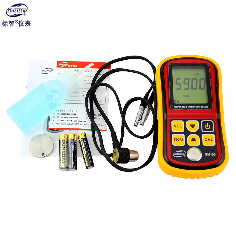 标智GM100超声波测厚仪 高精度数显厚度测量仪玻璃塑料金属测厚仪 - 图1