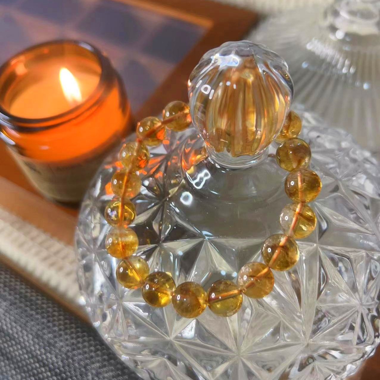 天然冰糖黄水晶情侣手串手链闺蜜礼物男女招财转运