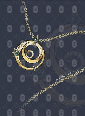 量子纠缠项链天然欧泊石